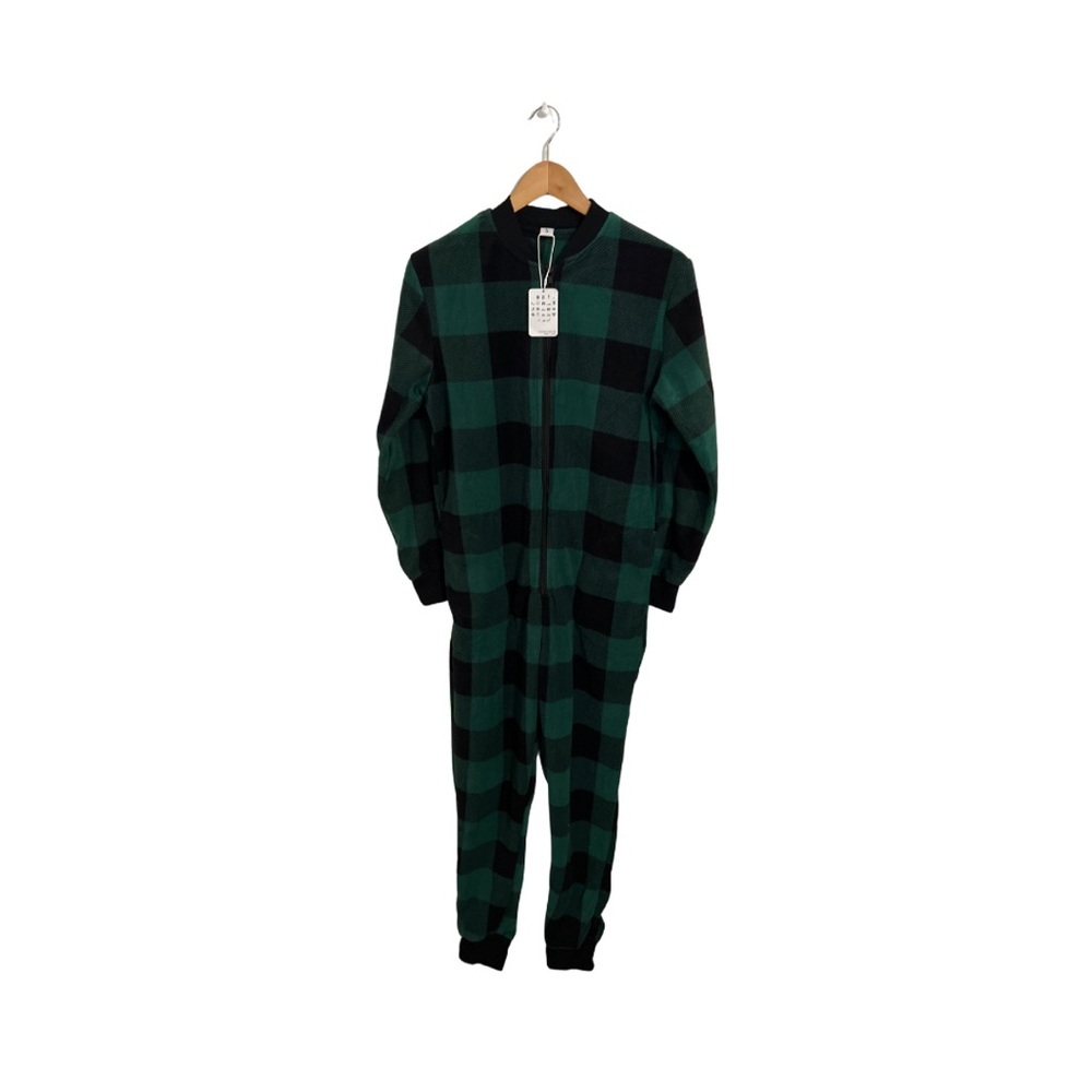 Green and Black Plaid Onesie
